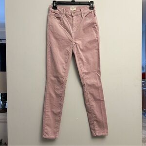 LOFT Pink Corduroy Pants High Rise Skinny Size 0